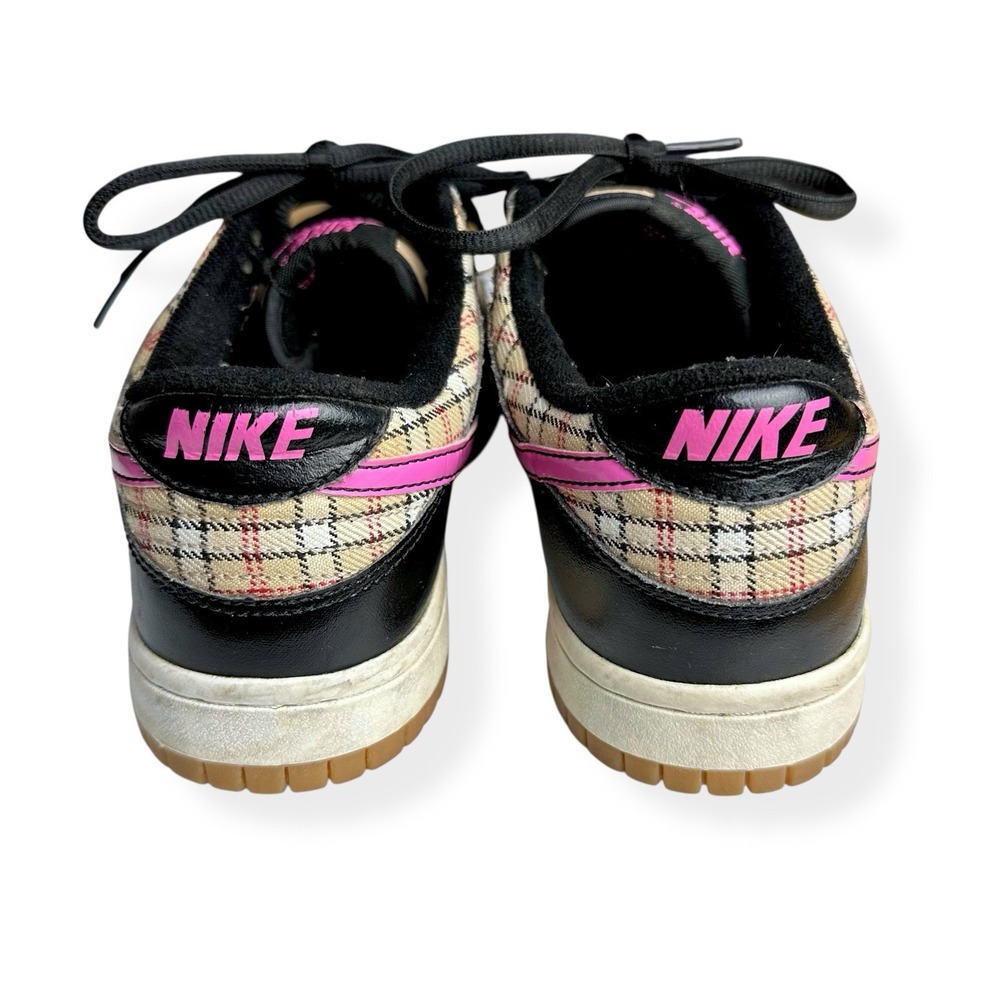 Nike Dunk Low Girls‎ Shoes Plaid Size 5 Hemp/Pinkfire Ii-Sail-Light Brown 2008 - Picture 6 of 13